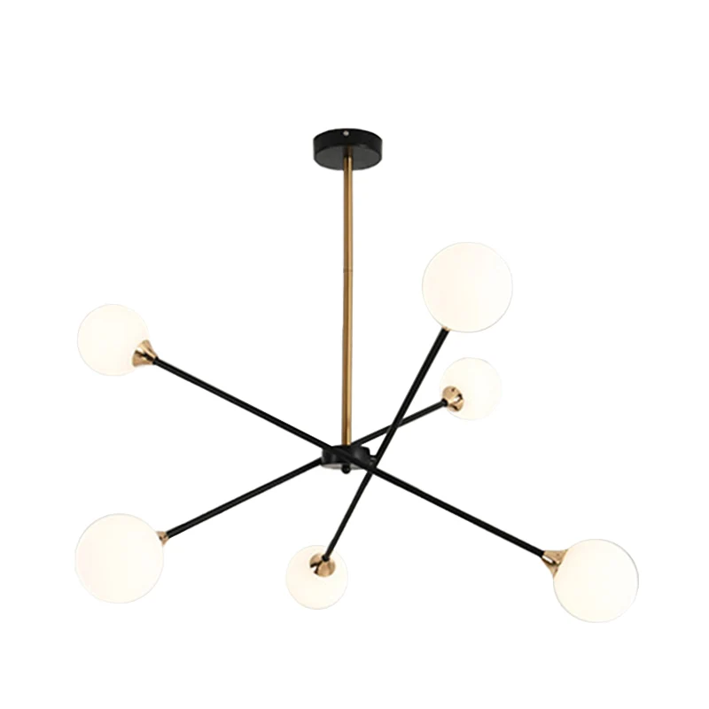Lampada sospensione impilata stile semplice con lampadario ferro con paralume bolle per il soggiorno dell'hotel para Jardí...