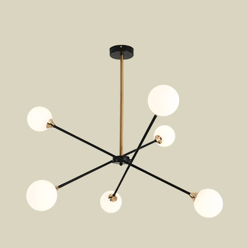 Lampada sospensione impilata stile semplice con lampadario ferro con paralume bolle per il soggiorno dell'hotel para Jardí...