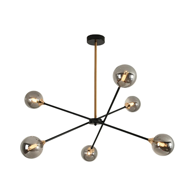 Lampada sospensione impilata stile semplice con lampadario ferro con paralume bolle per il soggiorno dell'hotel para Jardí...