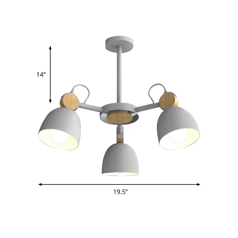 Lámpara colgante metálica giratoria con estilo vanguardista y elegante para dormitorio de hotel Gris