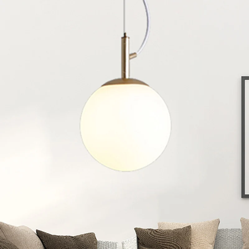 Lámpara colgante Plant-Shaped dorada, lámpara colgante de cristal opalino contemporánea con vidrio esmerilado para hotel c...