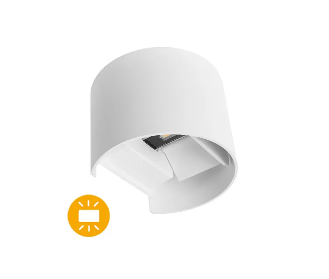 aplique de exterior aluminio color blanco serie salas 14cm Funciona con Baterí Recargable