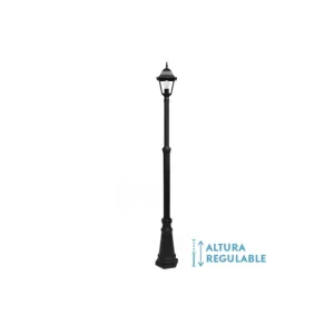 Certificado IP65 farola para jardin aluminio color negro serie spica 20cm
