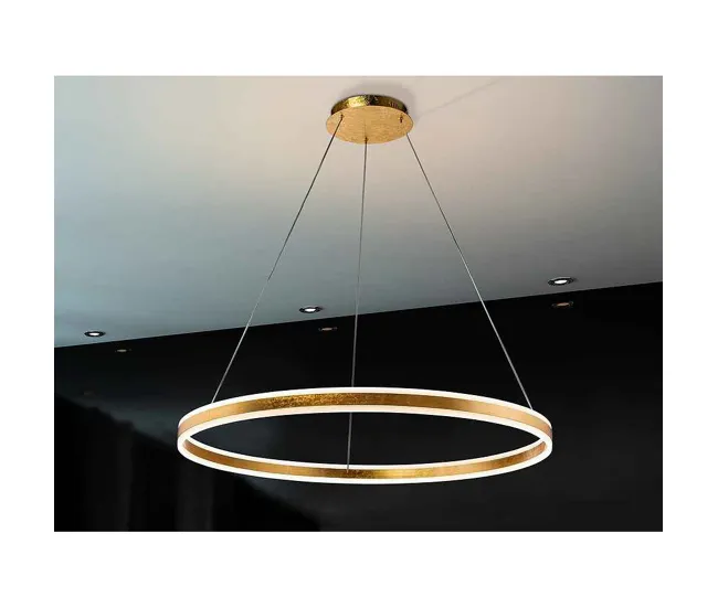 colgante aluminio color dorado serie helia 100cm Duración 10 Horas