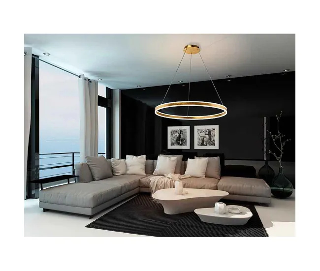 colgante aluminio color dorado serie helia 100cm Duración 10 Horas