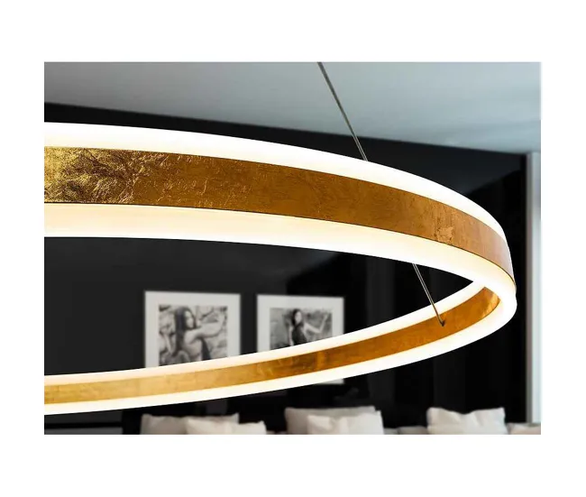 colgante aluminio color dorado serie helia 100cm Duración 10 Horas