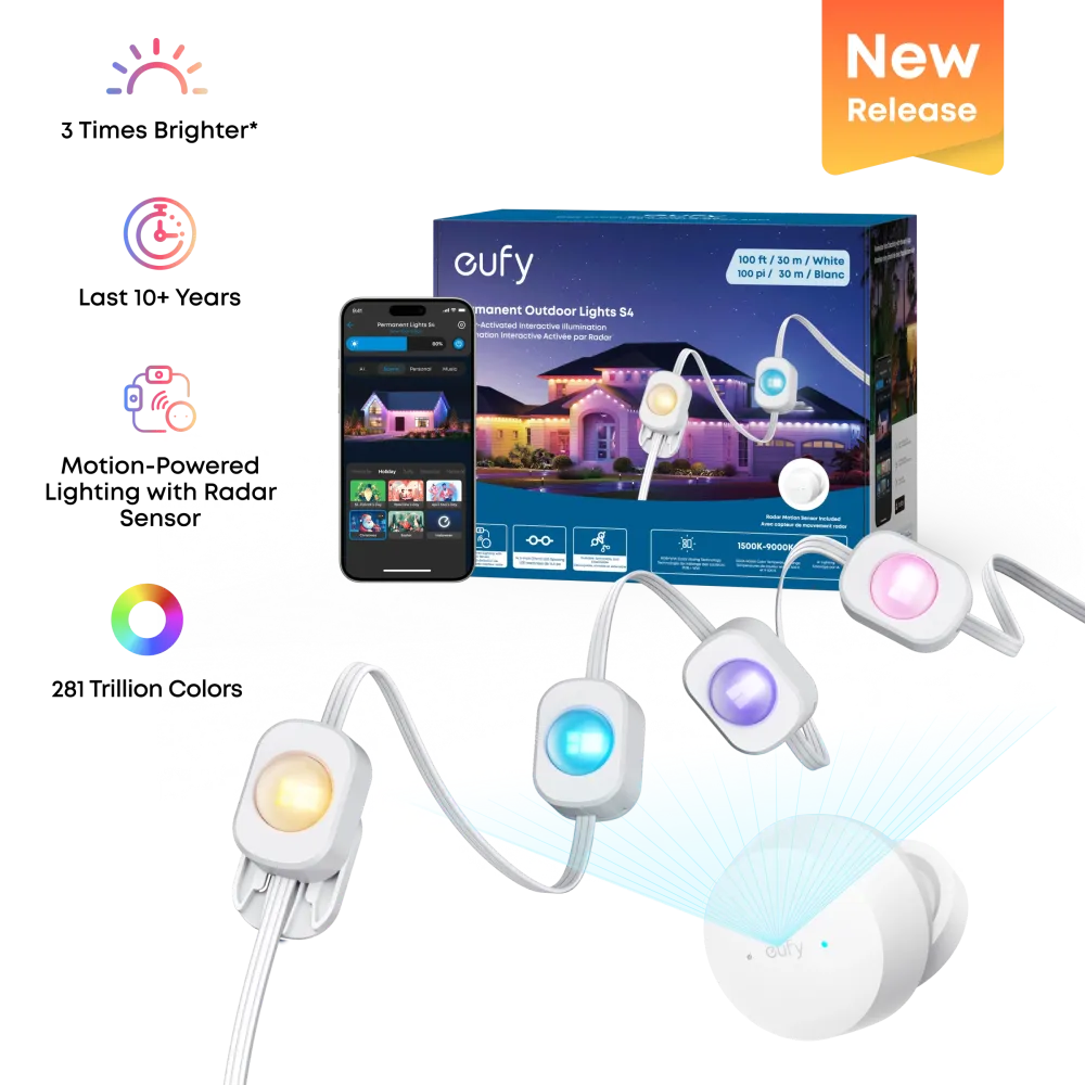 eufy Permanent Outdoor Lights S4 (100ft 72 LED Lights)