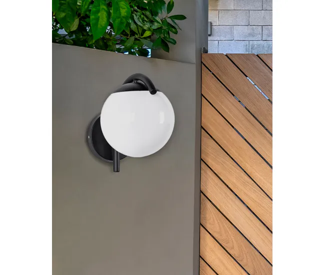 Lámpara de pared negra KULSI para Jardín y Terraza