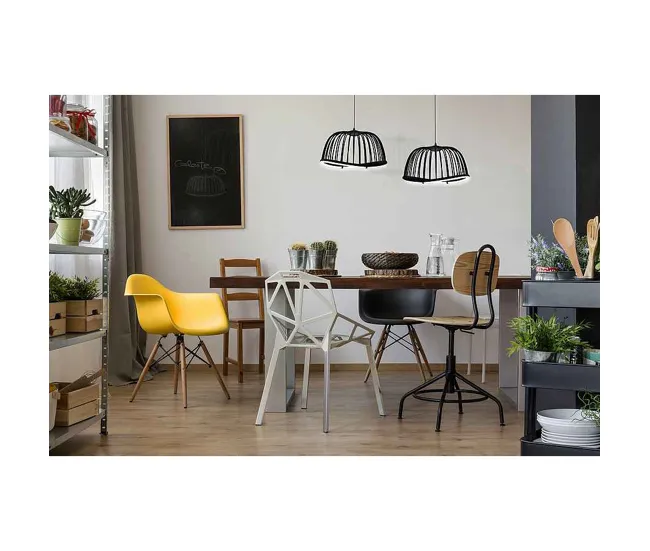 Lámpara Solar lampara de techo aluminio color negro serie celeste 41cm