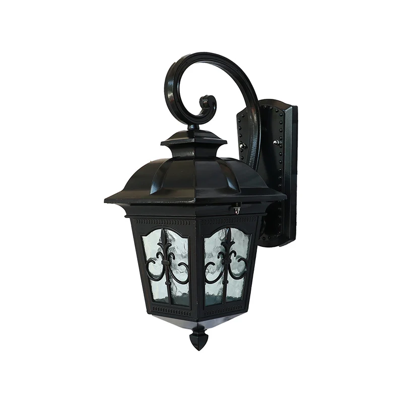 Premium Impermeable Applique murale LED en forme de lanterne, applique murale solaire traditionnelle en verre translúcido...
