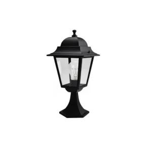 sobremuro jardin aluminio color negro serie spica 21.5cm con Panel Solar Integrado