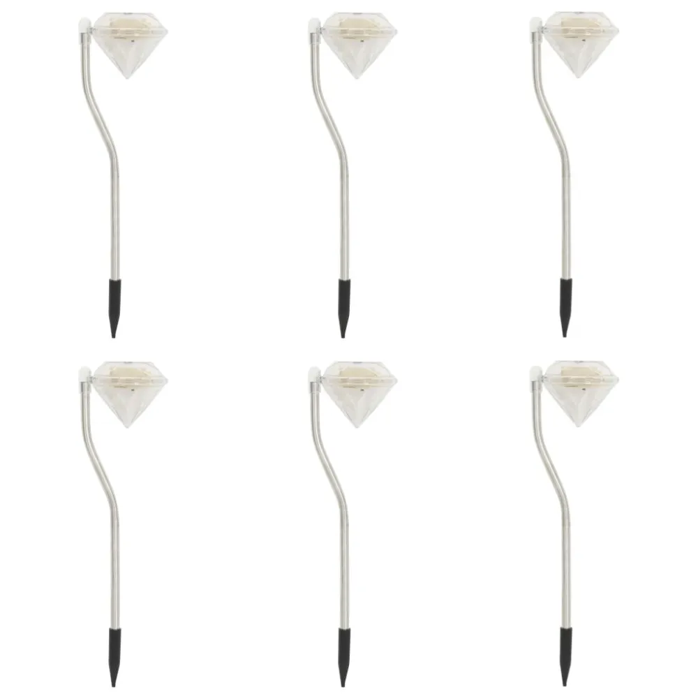 vidaXL lámparas LED solares para jardín 6 unidades 9x7,8x29,5 cm Fácil Instalación sin Cables