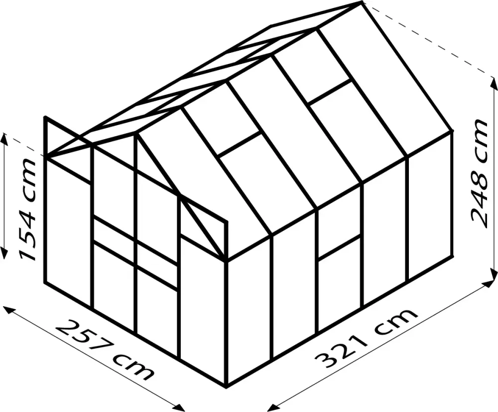 Invernadero - Júpiter 8,3m² Compatible con Sistemas de Riego Aluminio