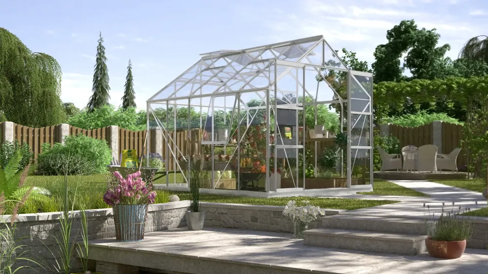 Invernadero - Júpiter 8,3m² Compatible con Sistemas de Riego Aluminio