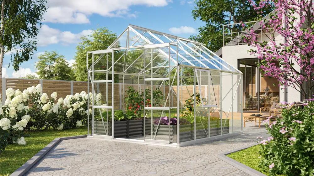 Invernadero - Júpiter 8,3m² Compatible con Sistemas de Riego Aluminio