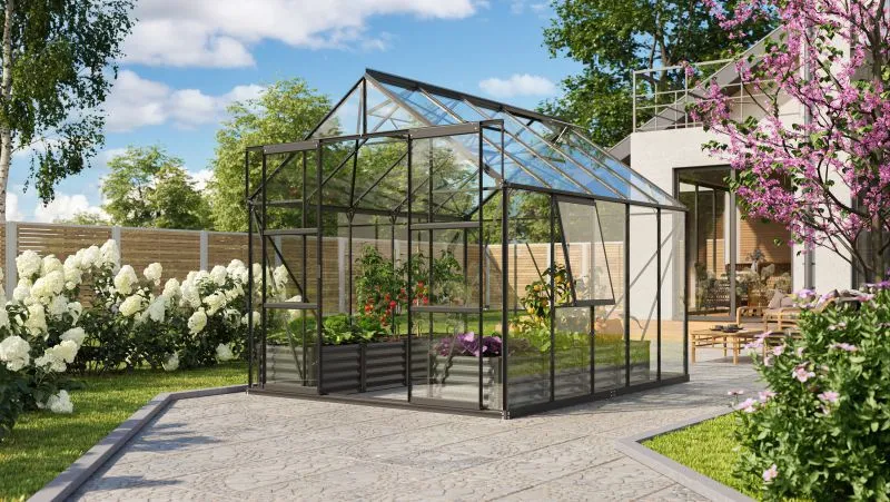 Invernadero - Júpiter 8,3m² Compatible con Sistemas de Riego Aluminio