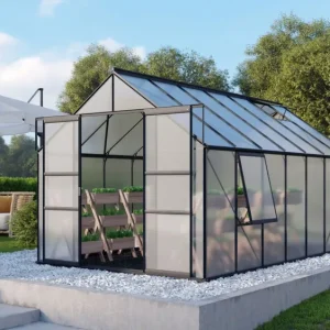 Invernadero - Meridian II 11,5m² Resistente Vientos Fuertes Negro