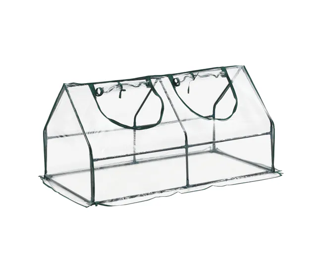 Marco Galvanizado Invernadero de jardín Laubach acero PVC 120 x 60 x 60 cm