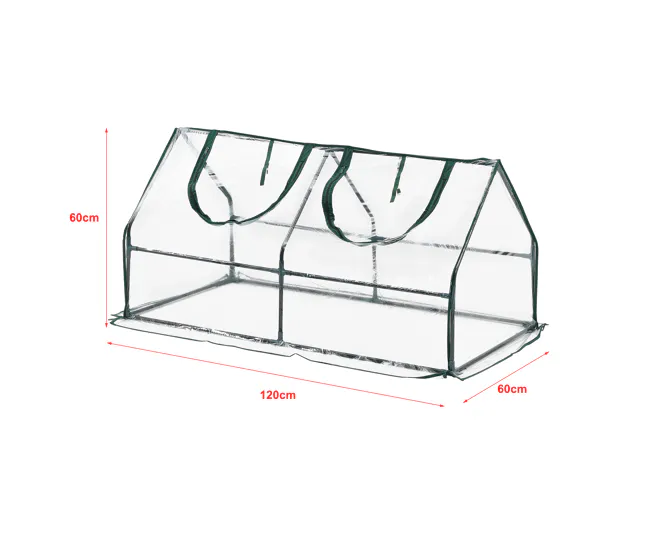 Marco Galvanizado Invernadero de jardín Laubach acero PVC 120 x 60 x 60 cm