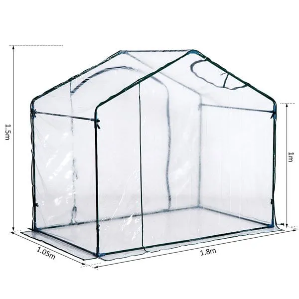 Profesional Certificado Invernadero Outsunny con puerta transparente 165x180x105 cm