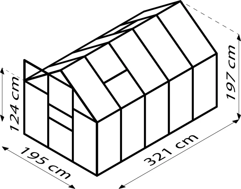 Reforzado para Exteriores Invernadero - Cometa 6,2m² Aluminio