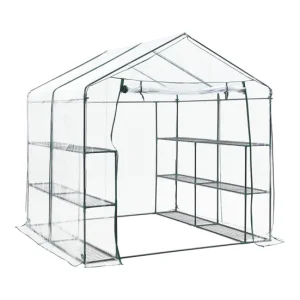 Reforzado para Exteriores Invernadero de jardín Grünau acero PVC 200x200x220 cm transparente