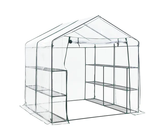 Reforzado para Exteriores Invernadero de jardín Grünau acero PVC 200x200x220 cm transparente