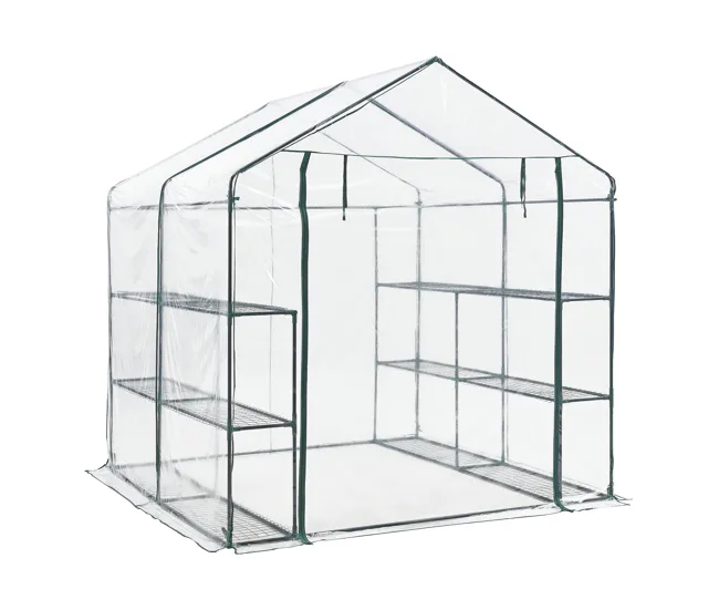 Reforzado para Exteriores Invernadero de jardín Grünau acero PVC 200x200x220 cm transparente