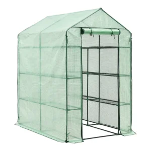 Reforzado para Exteriores Invernadero de jardín Vale acero PE 120 x 170 x 194 cm verde