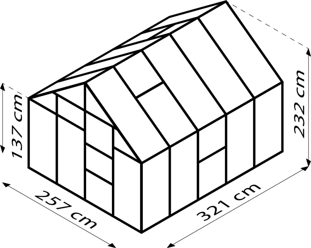 Reforzado para Exteriores Invernadero - Meridiano 8,3m² Aluminio
