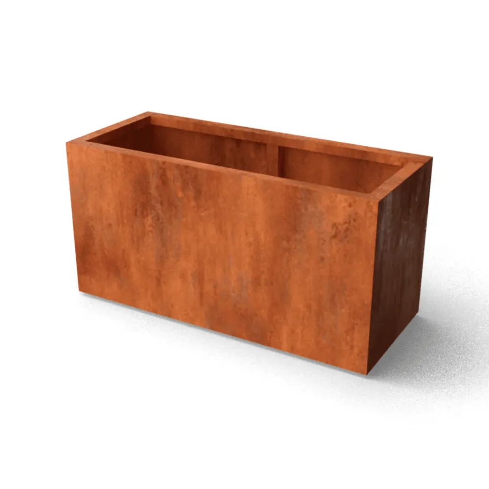 Jardinera Geroba Artesa acero corten rectangular 120x40x40cm 45kg (Certificado CE)