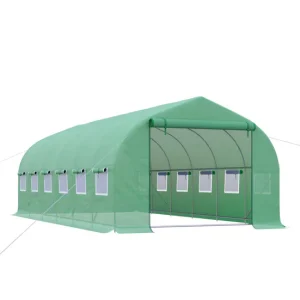 Outsunny Invernadero de Exterior Invernadero de Túnel 6x3x2 m Invernadero de Jardín Enorme con 12 Ventanas y Puerta Enroll...