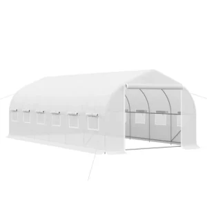 Outsunny Invernadero de Exterior Invernadero de Túnel 6x3x2 m Invernadero de Jardín Considerable con 12 Ventanas y Puerta...
