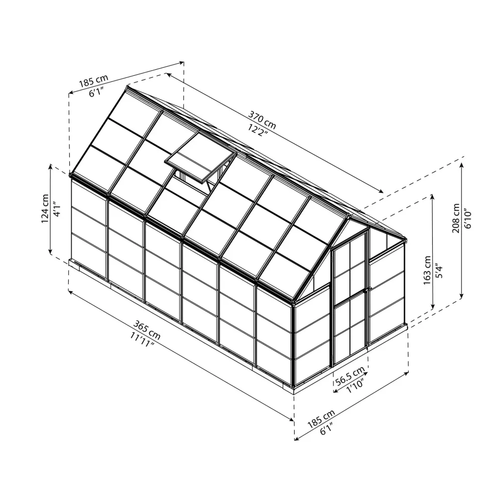 Propagador con Calor Invernadero Harmony 370x185x208 cm plateado Canopia Palram