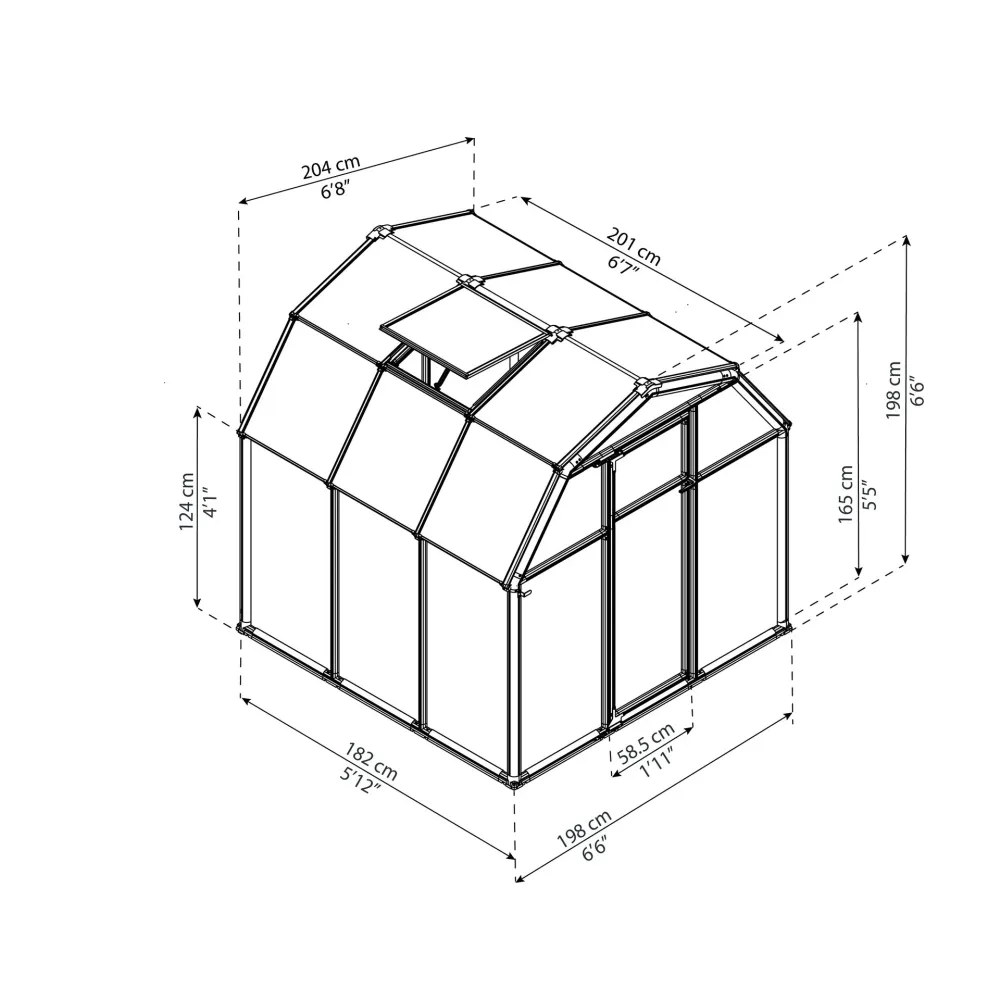 Estructura de Aluminio Invernadero Eco Grow 197x204 cm Canopia Parlam