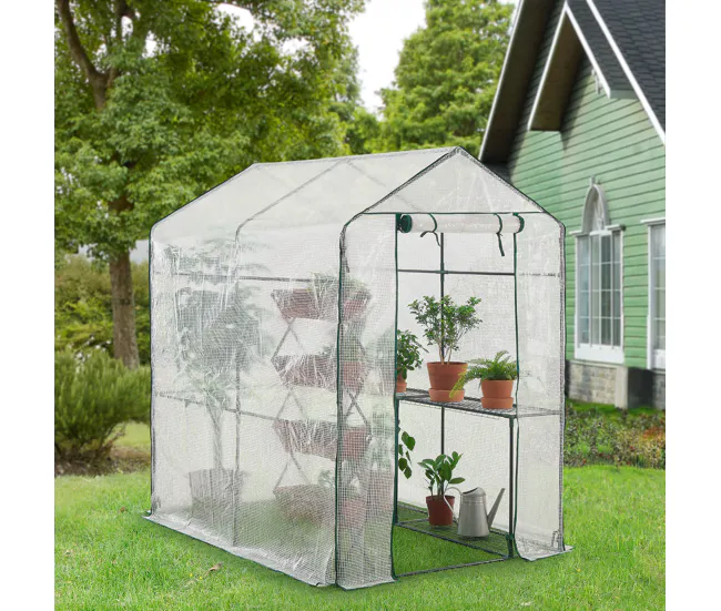 Estructura de Aluminio Invernadero de jardín con estantes Oosterhout 120 x 186 x 190 cm