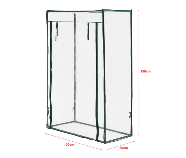 Invernadero de jardín Terzigno acero PVC 100x50x150 cm transparente con Garantí de 2 ños