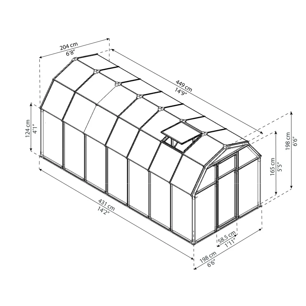 Kit Completo de Montaje Invernadero Eco Grow 445x204 cm Canopia Parlam