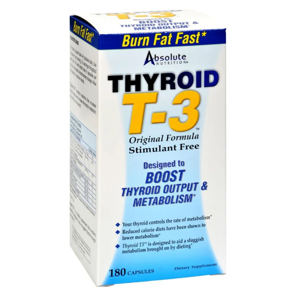 Absolute Nutrition - T-3 tiroideo - 180 cápsulas