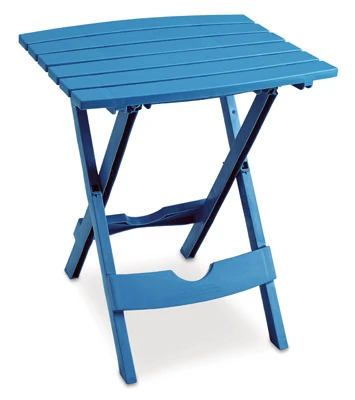 Mesa auxiliar plegable rectangular de resina azul Quik-Fold Pool de Adams