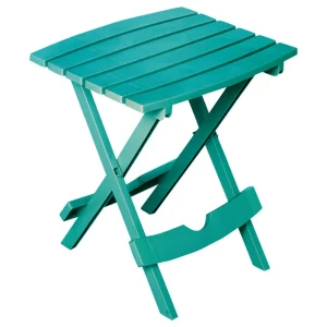 Mesa auxiliar plegable rectangular de resina en color verde azulado Quik-Fold de Adams