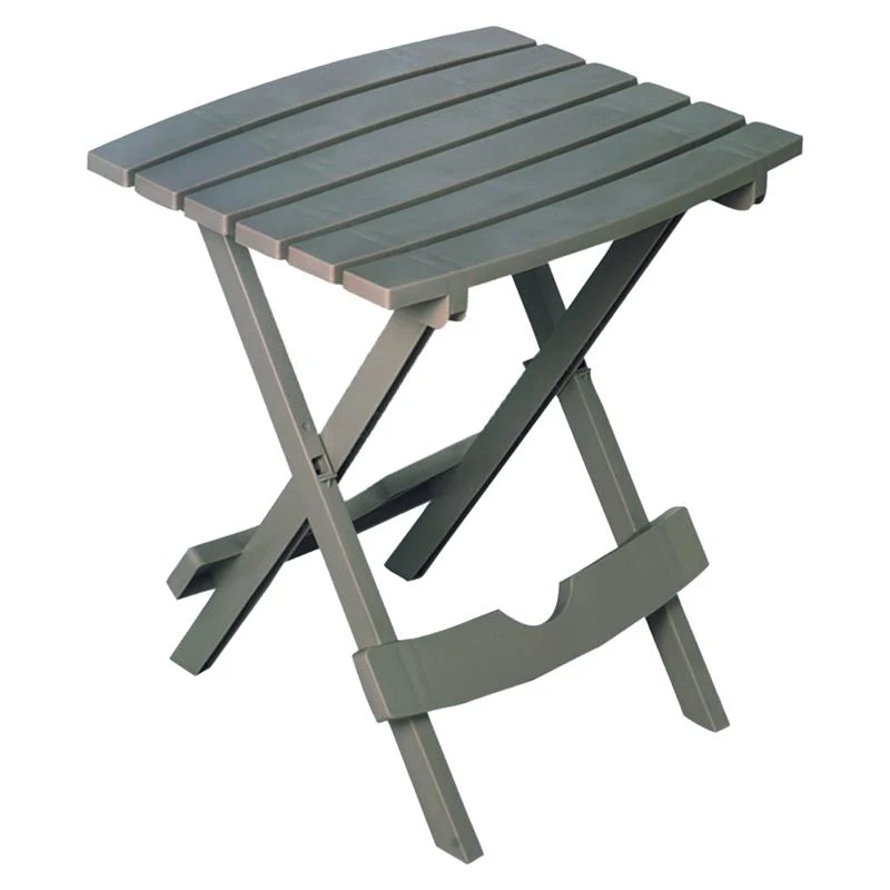 Mesa auxiliar plegable rectangular de resina gris Adams Quik-Fold