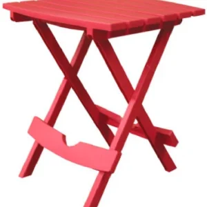Mesa auxiliar plegable rectangular de resina de polipropileno color rojo cereza Quik-Fold de Adams & Co. Capacidad de...