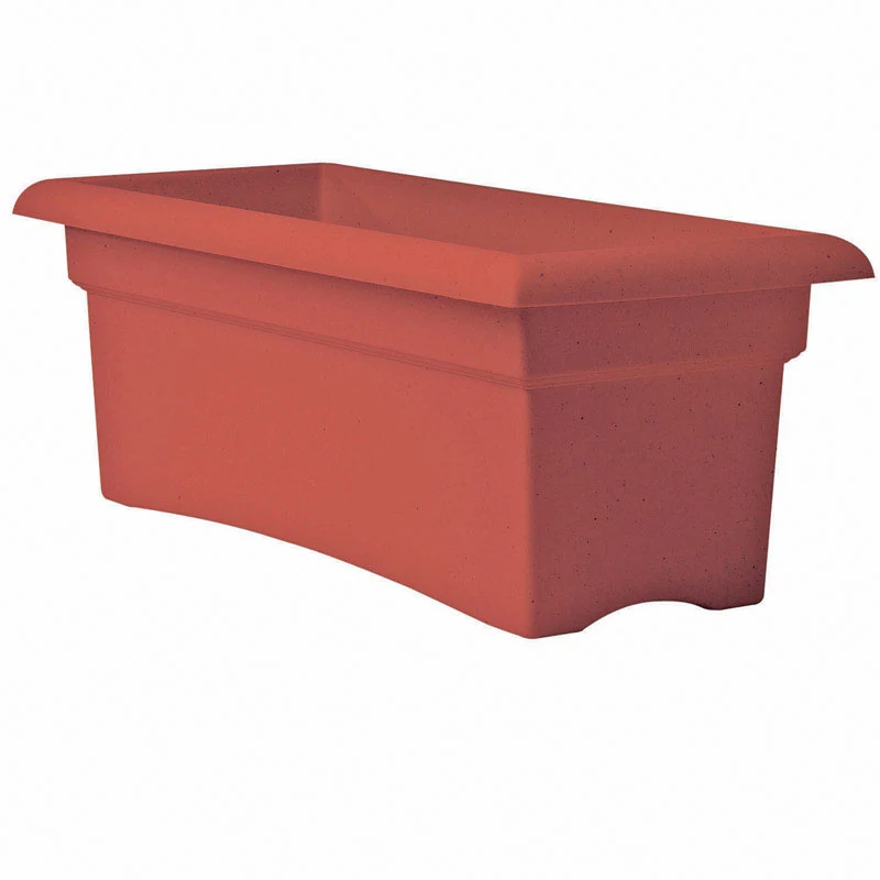 Jardinera rectangular de resina de arcilla terracota Bloem para veranda, 10 pulgadas de alto x 12 pulgadas de ancho x 26,3...