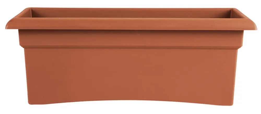 Jardinera rectangular de resina de arcilla terracota Bloem para veranda, 10 pulgadas de alto x 12 pulgadas de ancho x 26,3...