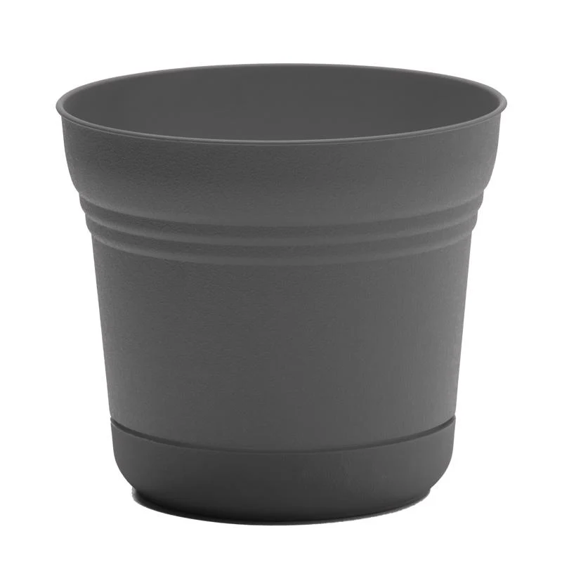 Maceta Saturno de poliresina Bloem de 18 cm de diámetro, color carbón - Oferta de la semana