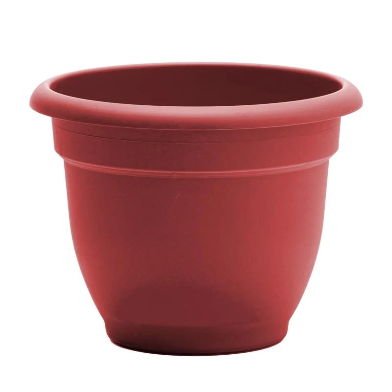Maceta tradicional de plástico Bloem Ariana de 18 cm de alto x 22 cm de ancho x 20 cm de profundidad, color rojo quemado -...
