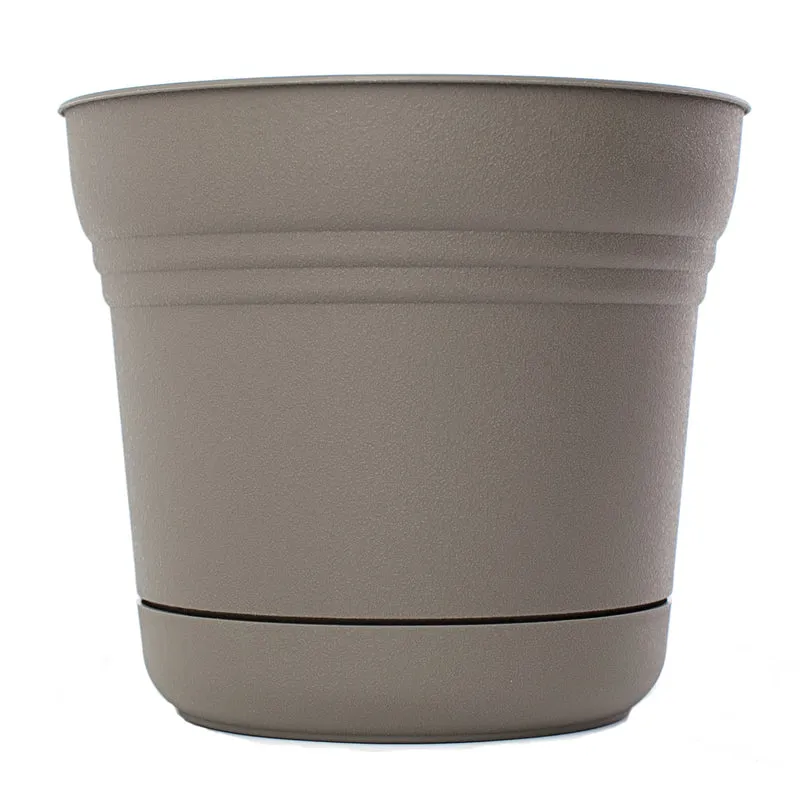 Maceta tradicional de plástico Bloem Saturn, color carbón, 32 cm de alto x 37 cm de ancho - Oferta de la semana