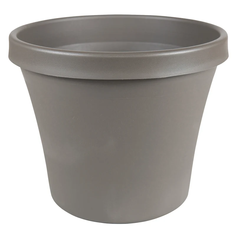 Maceta tradicional de resina Bloem Terra de 27 cm de alto x 33 cm de ancho x 23 cm de profundidad, color carbón - Oferta d...