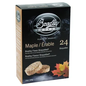 Bisquets de madera de arce totalmente naturales Bradley Smoker, paquete de 24